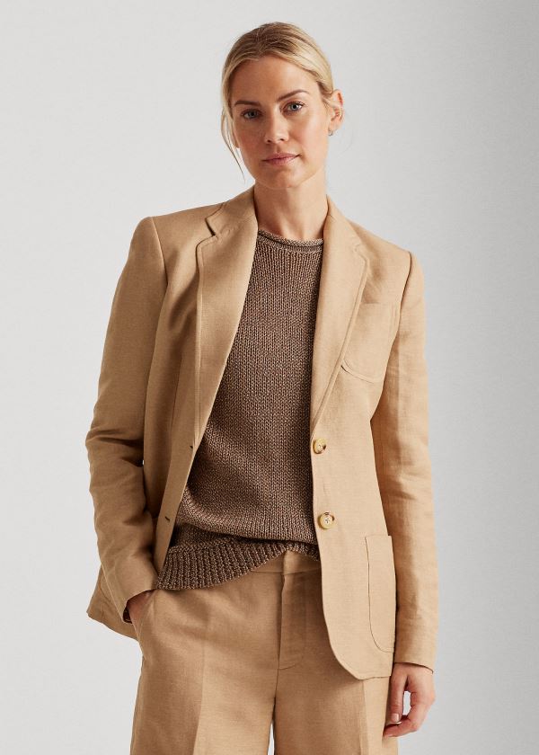 Ralph Lauren Twill Blazer Hnědé | YqCn54ZU