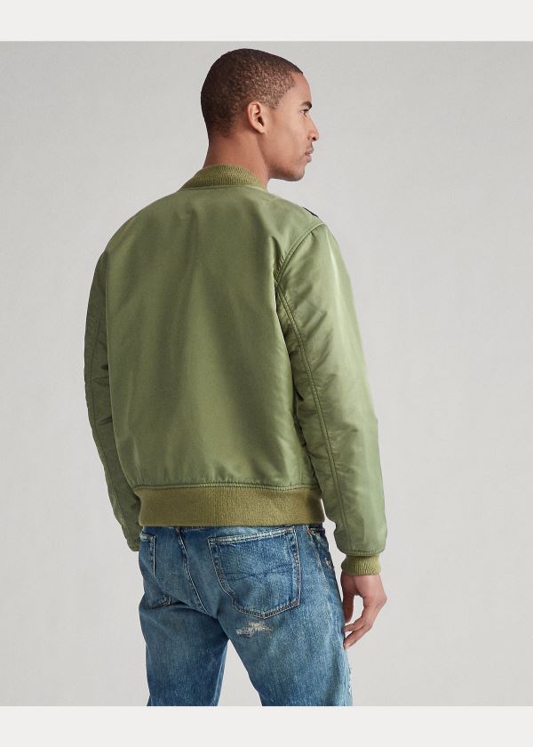 Ralph Lauren Twill Bomber Jacket Olivy Zelené Oranžové | PSPGcrxt