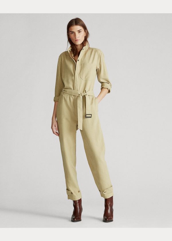 Ralph Lauren Twill Jumpsuit Hnědé | K9ek6lk0