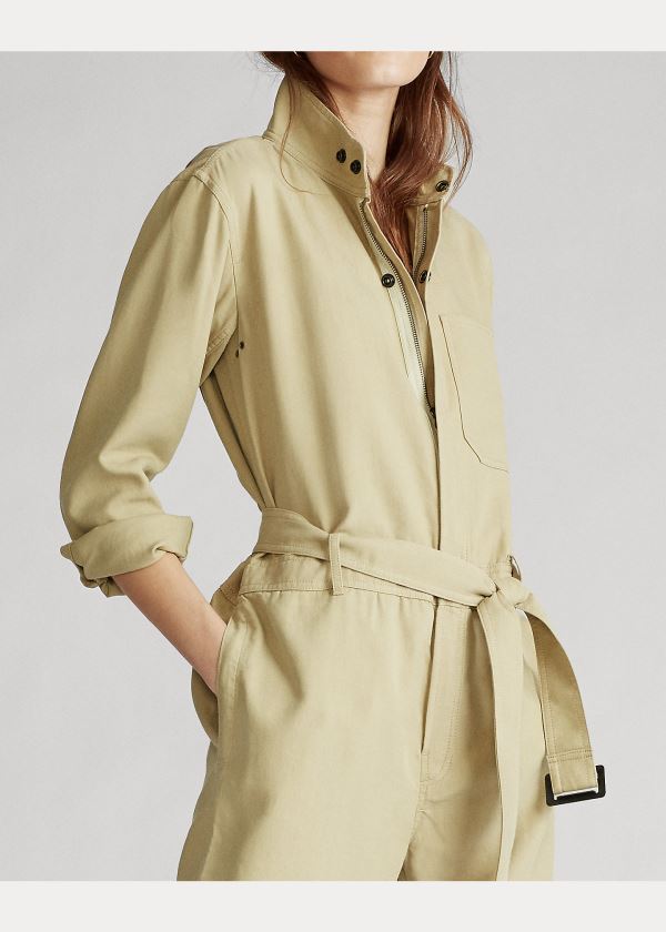 Ralph Lauren Twill Jumpsuit Hnědé | K9ek6lk0
