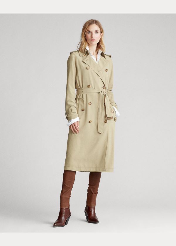 Ralph Lauren Twill Trench Coat Hnědožlutý | ozT58i4X