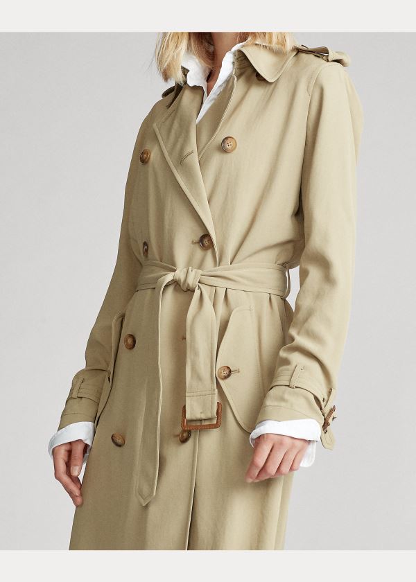 Ralph Lauren Twill Trench Coat Hnědožlutý | ozT58i4X