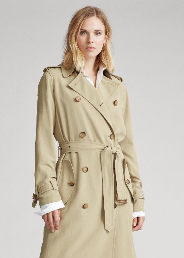 Ralph Lauren Twill Trench Coat Hnědožlutý | ozT58i4X