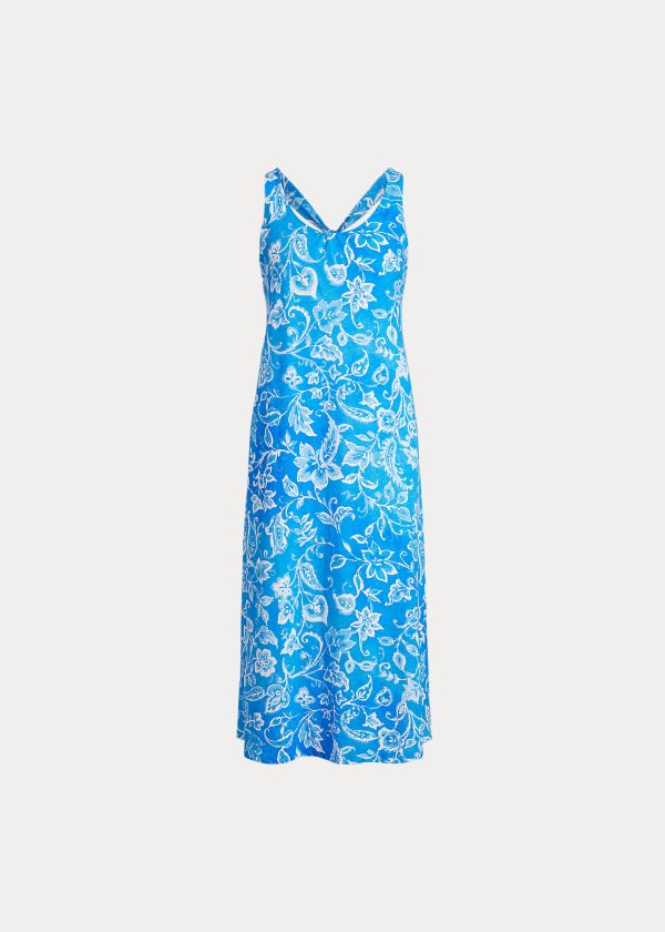 Ralph Lauren Twist-Back Bavlněné Sleep Gown Blankyt | II8Rz6sa