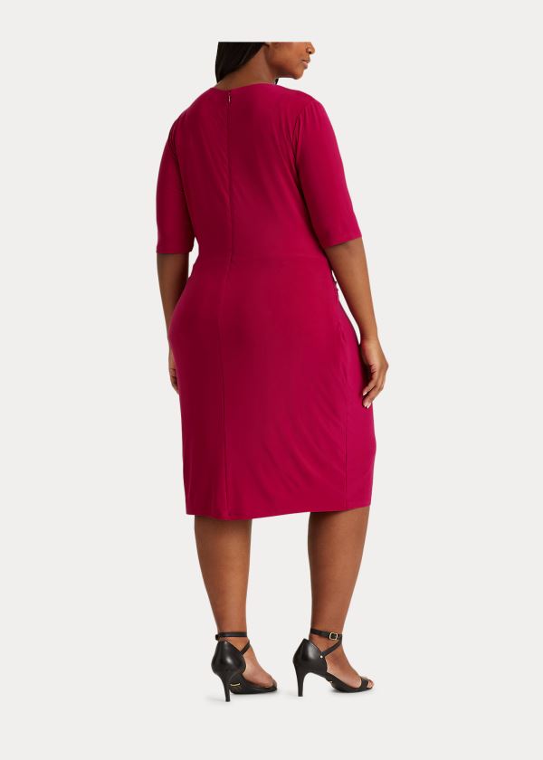 Ralph Lauren Twisted-Knot Jersey Šaty Světle Fuchsie | DsCMXK2I