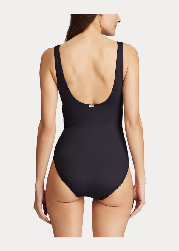Ralph Lauren Twisted One-Piece Černé | FOVcWr9l