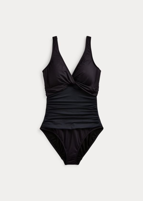 Ralph Lauren Twisted One-Piece Černé | FOVcWr9l