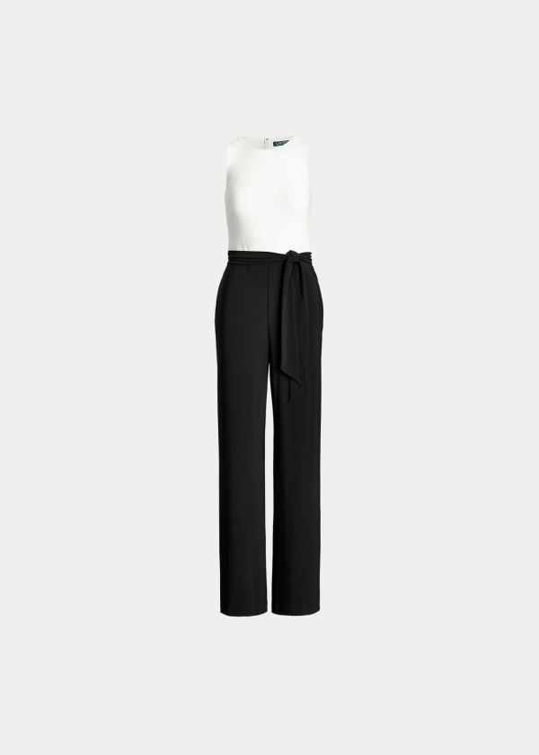 Ralph Lauren Two-Tone Jersey Jumpsuit Černé Bílé | 8jnxflgN