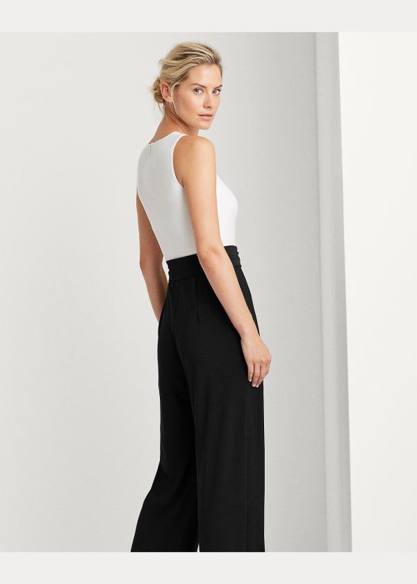 Ralph Lauren Two-Tone Jersey Jumpsuit Černé Bílé | 8jnxflgN
