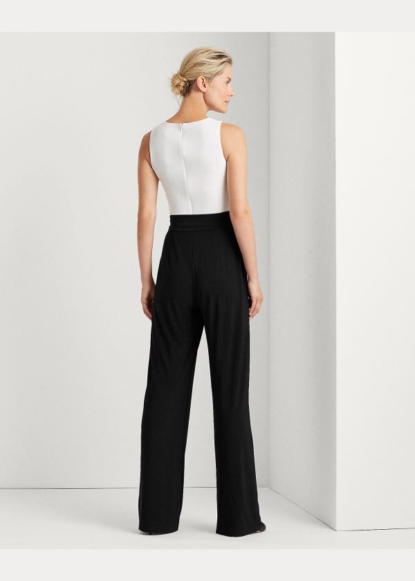 Ralph Lauren Two-Tone Jersey Jumpsuit Černé Bílé | 8jnxflgN