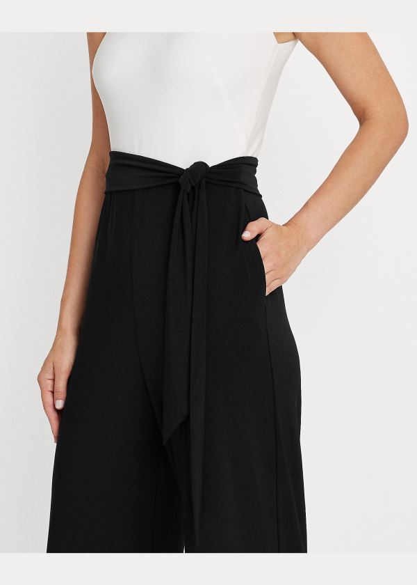 Ralph Lauren Two-Tone Jersey Jumpsuit Černé Bílé | 8jnxflgN