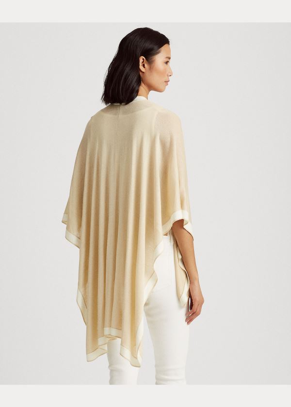 Ralph Lauren Two-Tone Ruana Bílé Krém | r9p2CpsS