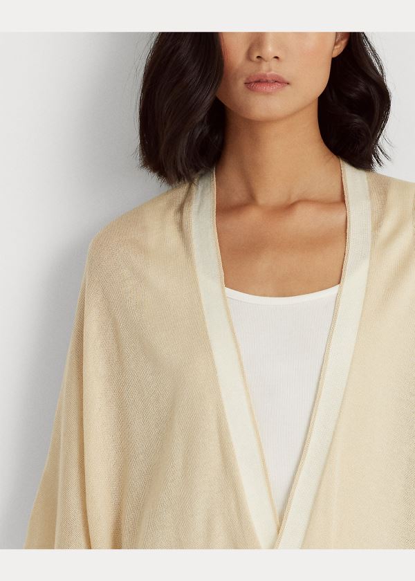 Ralph Lauren Two-Tone Ruana Bílé Krém | r9p2CpsS