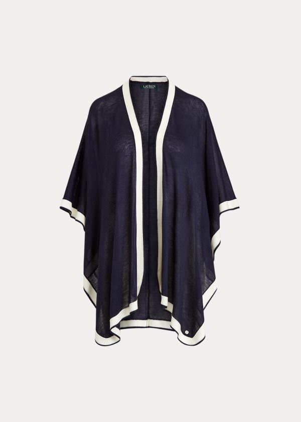 Ralph Lauren Two-Tone Ruana Tmavě Blankyt | AlhoSNsG