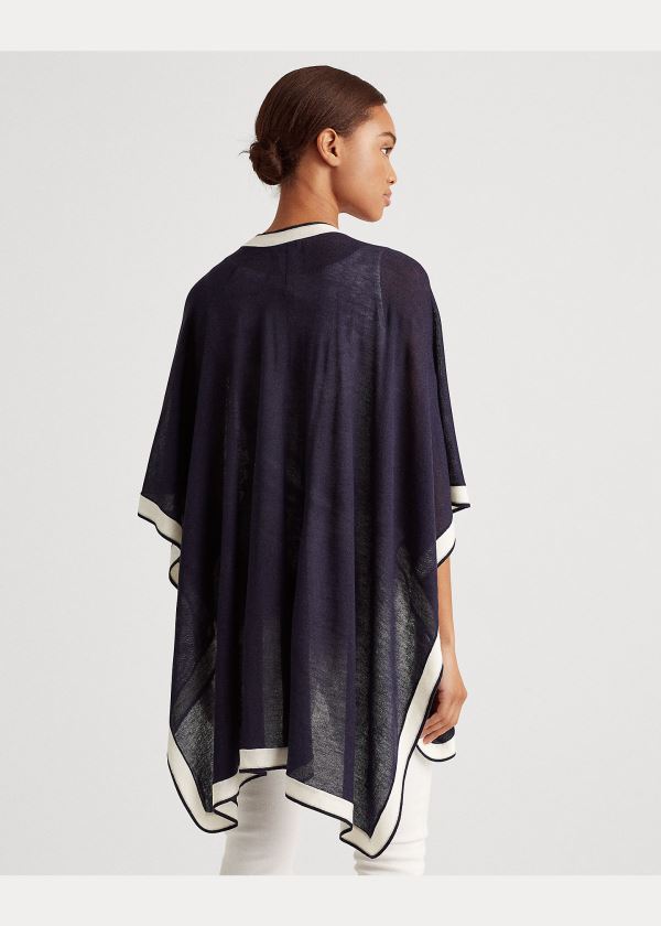 Ralph Lauren Two-Tone Ruana Tmavě Blankyt | AlhoSNsG