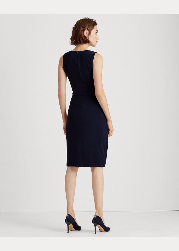 Ralph Lauren Two-Tone Surplice Šaty Světle Tmavě Blankyt Bílé | ejqt1Qh5