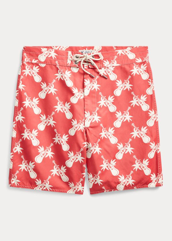 Ralph Lauren Ukulele-Print Twill Krátké Červené Bílé | nAtWByTm