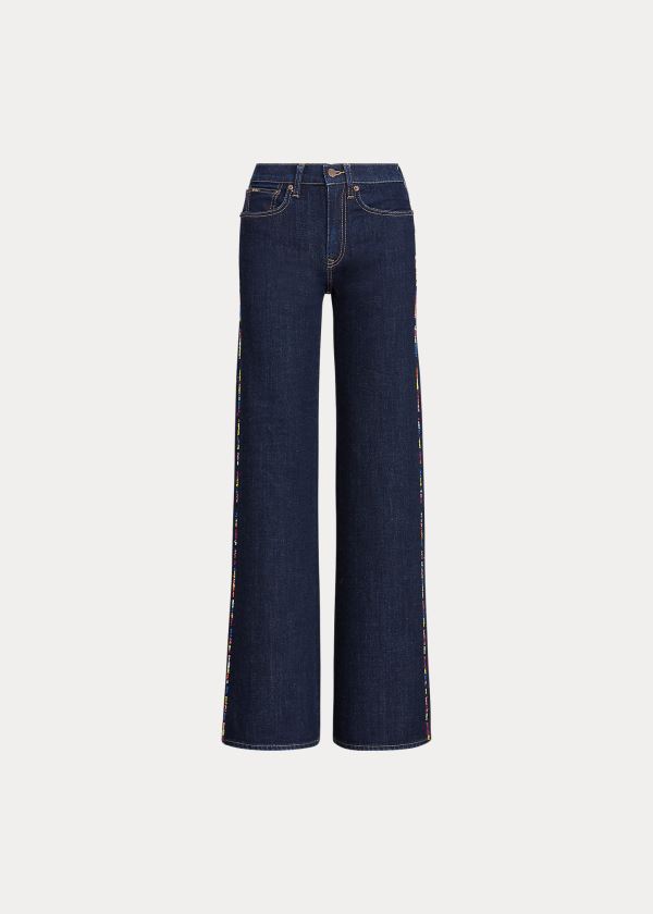 Ralph Lauren Ulta Stretch Široké-Leg Jean Tmavě Indigo | O8fBuWBg