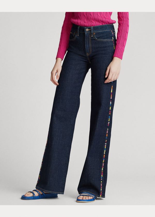 Ralph Lauren Ulta Stretch Široké-Leg Jean Tmavě Indigo | O8fBuWBg