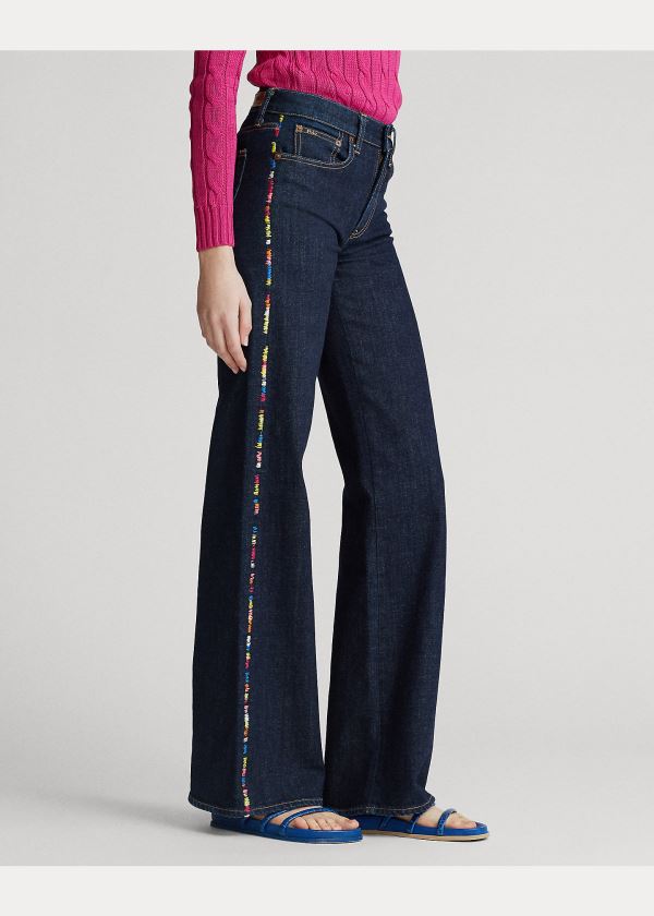 Ralph Lauren Ulta Stretch Široké-Leg Jean Tmavě Indigo | O8fBuWBg