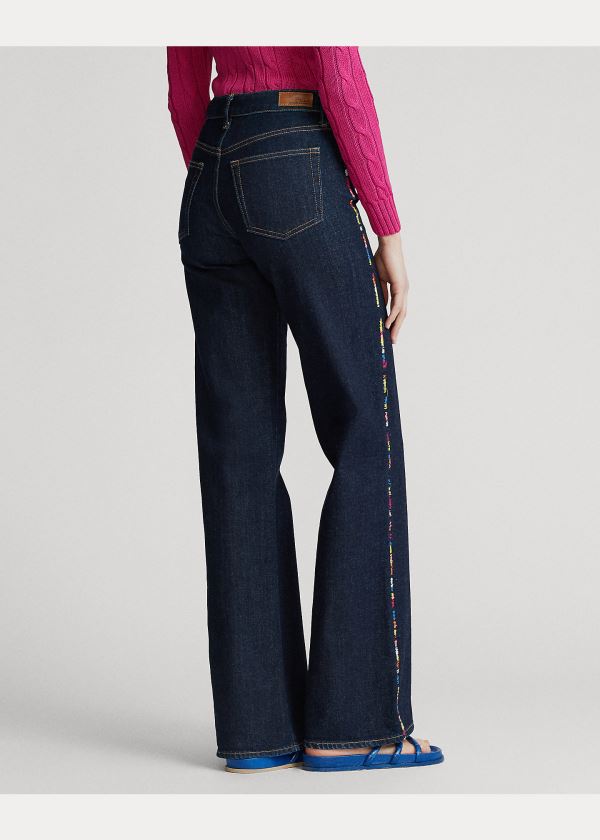 Ralph Lauren Ulta Stretch Široké-Leg Jean Tmavě Indigo | O8fBuWBg