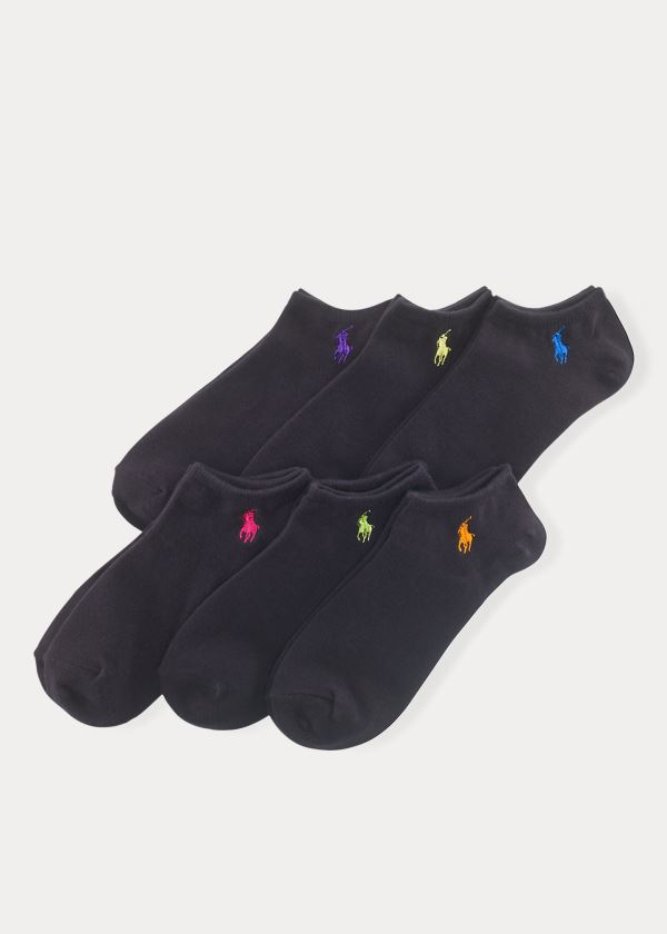 Ralph Lauren Ultralow Sock 6-Pack Černé Viacfarebný | byAYJXMF