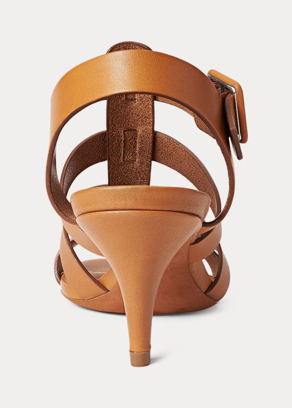 Ralph Lauren Vachetta Læder Sandal Hnědé | POTuMwzB