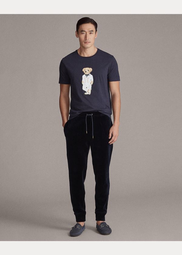 Ralph Lauren Velour Track Pant Tmavě Blankyt | vpfQvzsO