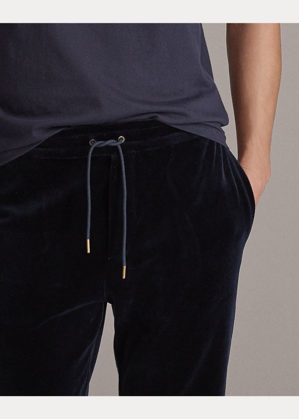 Ralph Lauren Velour Track Pant Tmavě Blankyt | vpfQvzsO