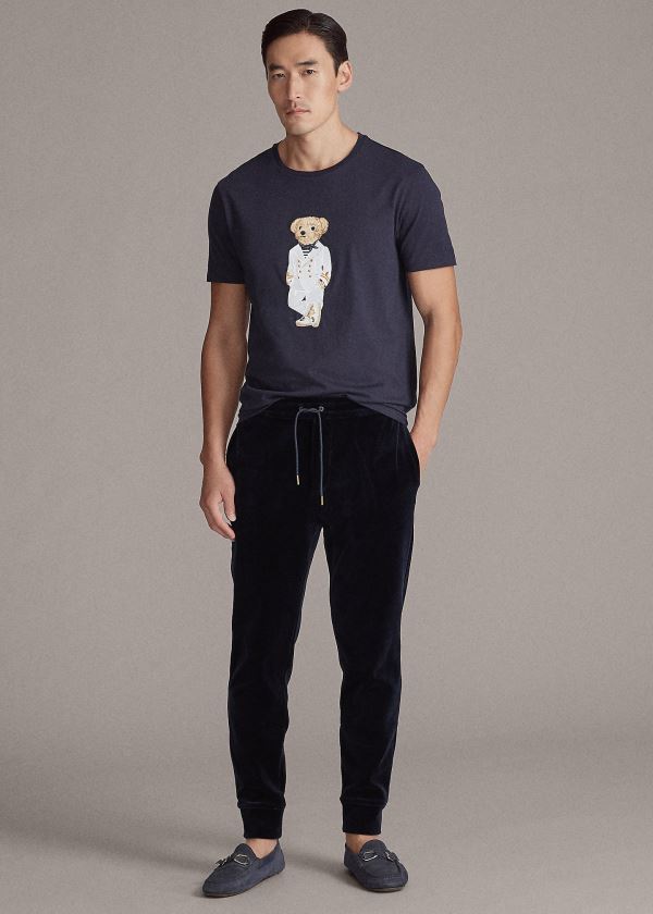 Ralph Lauren Velour Track Pant Tmavě Blankyt | vpfQvzsO
