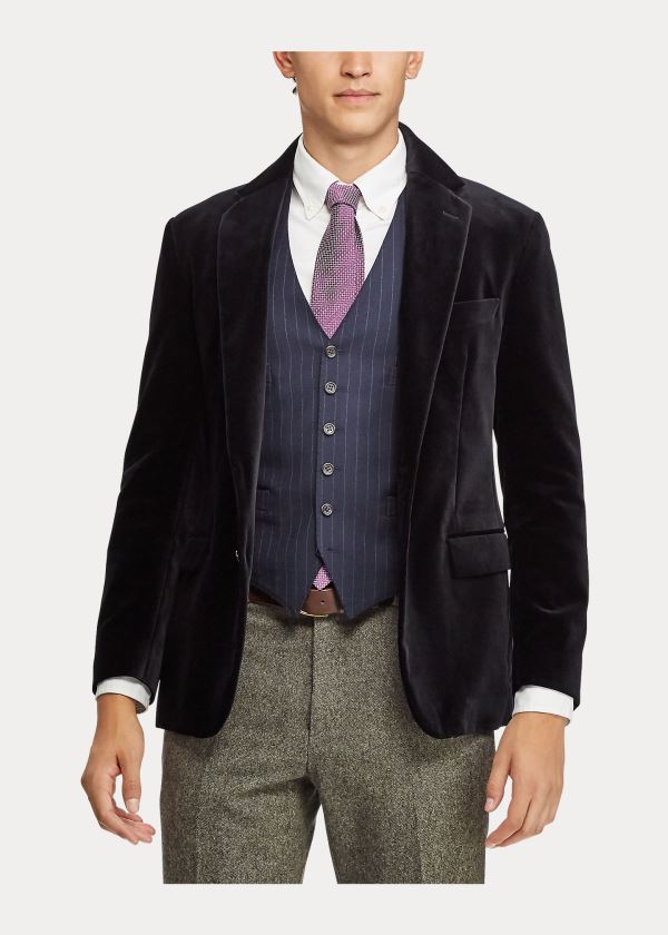 Ralph Lauren Velvet Suit Jacket Černé | Sf5mXzAc