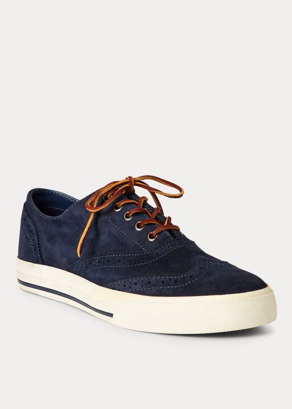 Ralph Lauren Vultan Semišové Sneakers Tmavě Blankyt | MKe1vvca