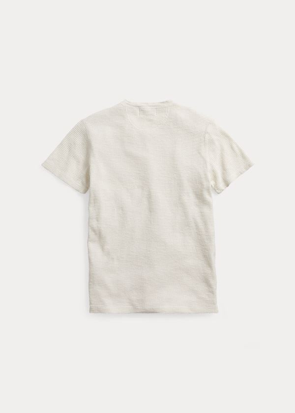 Ralph Lauren Waffle-Knit Bavlněné Henley Bílé | UnZ1lcC3