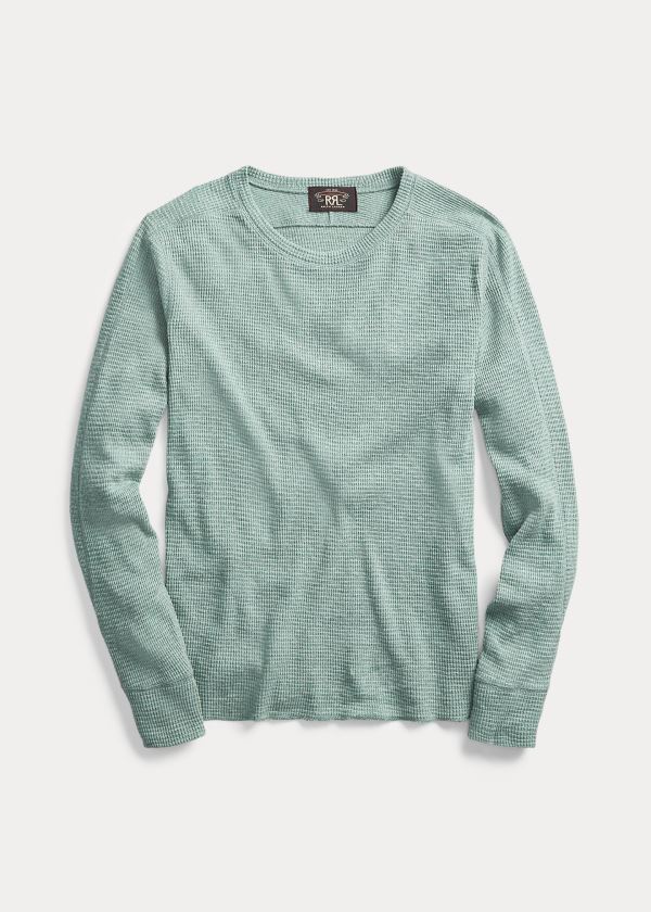 Ralph Lauren Waffle-Knit Crewneck Olivy Zelené | rXF1LrfP