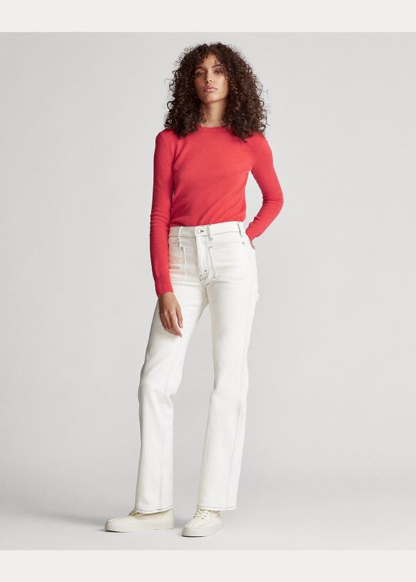 Ralph Lauren Washable Cashmere Svetrové Světle Červené | If2OEPnV