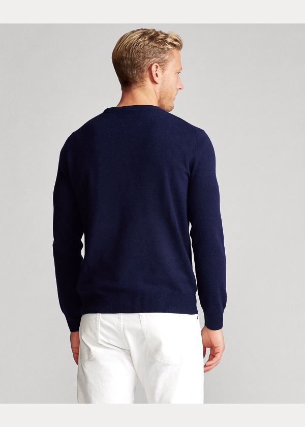 Ralph Lauren Washable Cashmere Svetrové Světle Tmavě Blankyt | SXtP6ofS