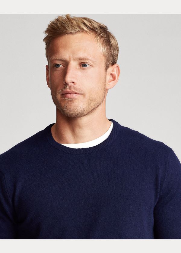 Ralph Lauren Washable Cashmere Svetrové Světle Tmavě Blankyt | SXtP6ofS