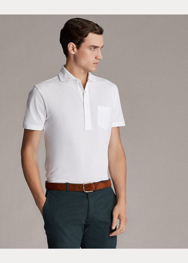 Ralph Lauren Washed Piqué Polo Shirt Bílé | hzRDcA3H