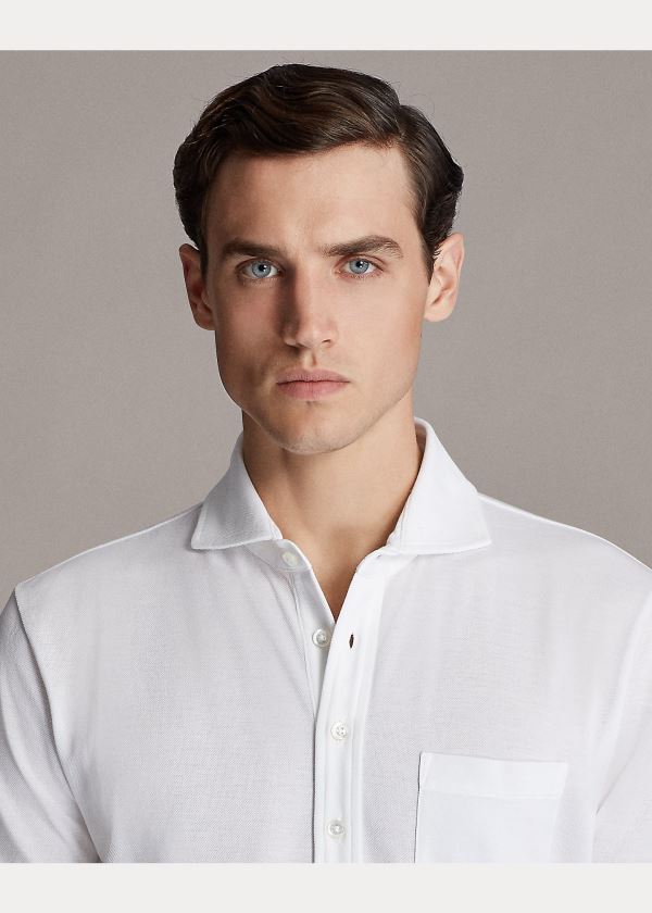 Ralph Lauren Washed Piqué Polo Shirt Bílé | hzRDcA3H