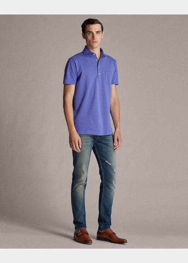 Ralph Lauren Washed Piqué Polo Shirt Fialové | 1K3Z6gMd