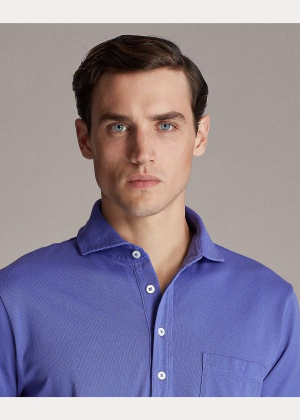 Ralph Lauren Washed Piqué Polo Shirt Fialové | 1K3Z6gMd