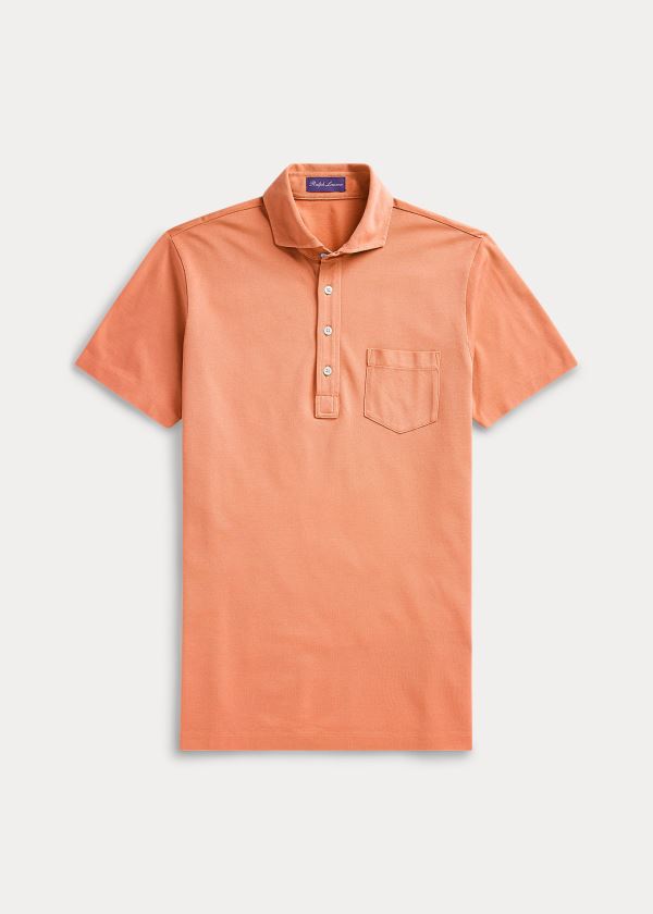 Ralph Lauren Washed Piqué Polo Shirt Oranžové | 5GFC3bNr