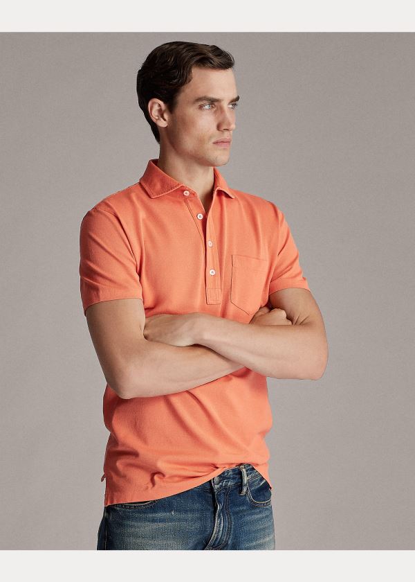 Ralph Lauren Washed Piqué Polo Shirt Oranžové | 5GFC3bNr