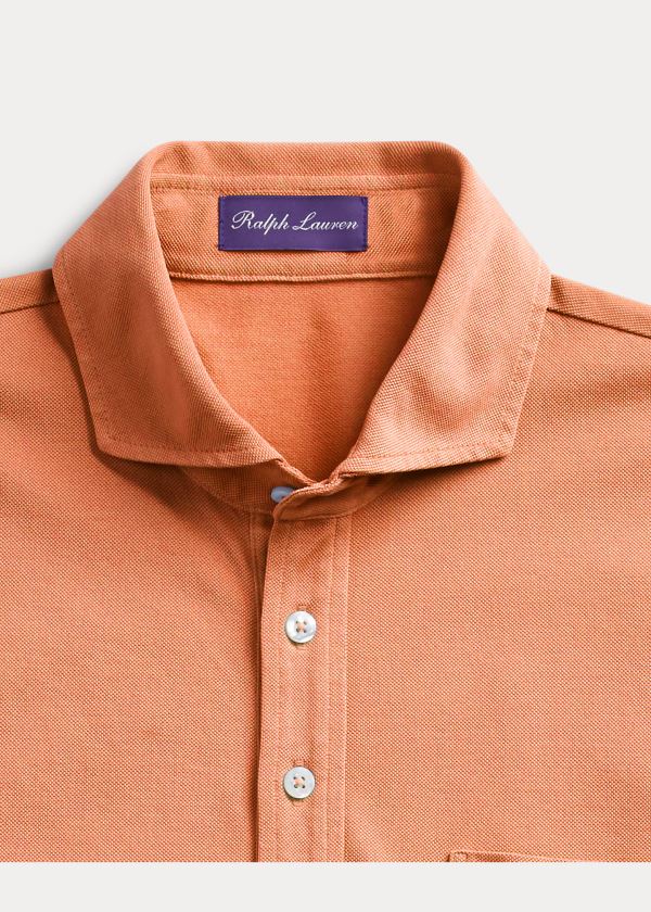 Ralph Lauren Washed Piqué Polo Shirt Oranžové | 5GFC3bNr