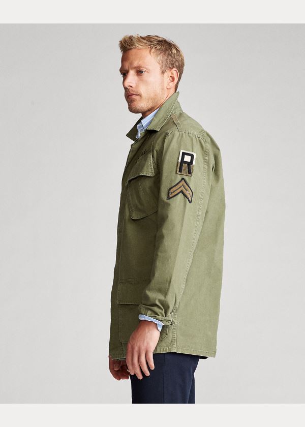 Ralph Lauren Washed Twill Overshirt Olivy Zelené | b2RBctpD