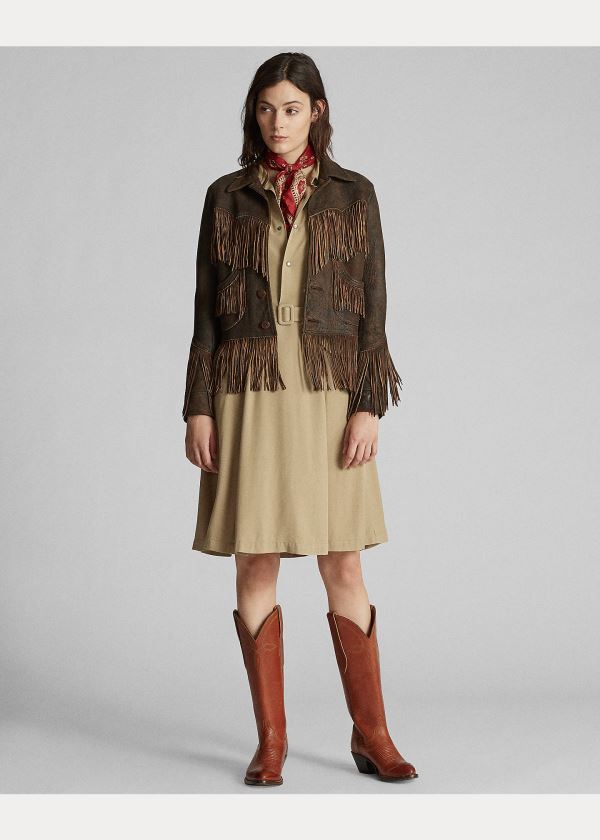 Ralph Lauren Western Šaty Hnědožlutý | HVGLEVZb