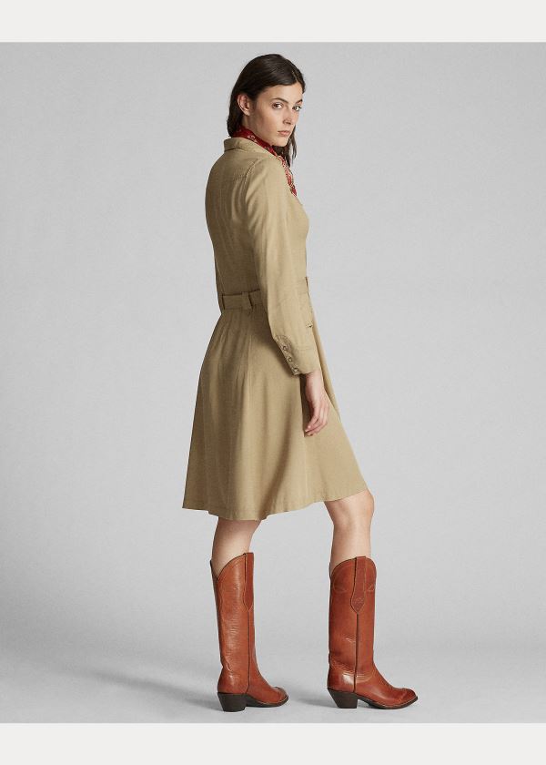 Ralph Lauren Western Šaty Hnědožlutý | HVGLEVZb