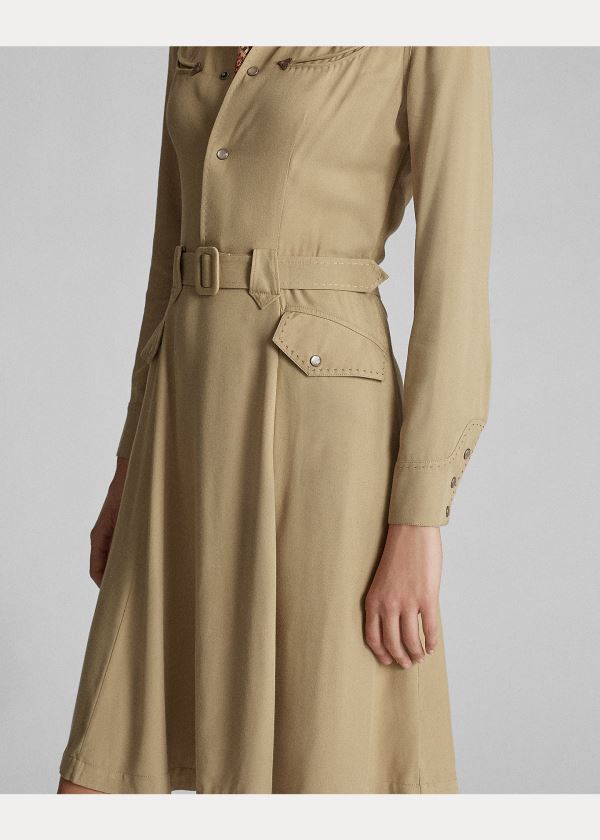 Ralph Lauren Western Šaty Hnědožlutý | HVGLEVZb
