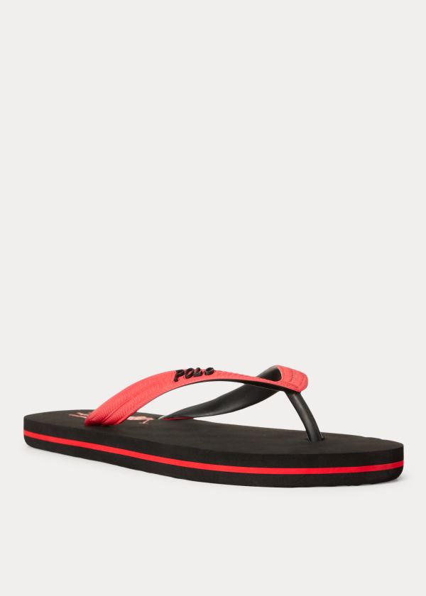 Ralph Lauren Whitlebury II Flip-Flop Černé Červené | DyZ3NdGB