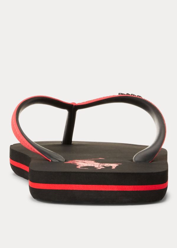 Ralph Lauren Whitlebury II Flip-Flop Černé Červené | DyZ3NdGB